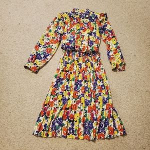 Vintage Toni Todd Belted Floral Dress
